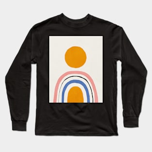 Abstract, Sun, Mid century modern kids wall art, Nursery room Long Sleeve T-Shirt